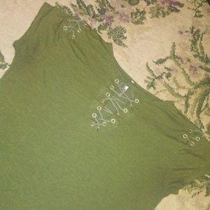 Green laced shirt